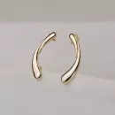 Brinco Dourado Ear Cuff Gotas Invertidas em Metal