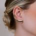 Brinco Dourado Ear Cuff Gotas Invertidas em Metal