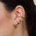 Brinco Dourado Ear Cuff Orgânico em Metal 