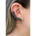 Brinco Ródio Negro Ear Cuff Cravejado com Zircônias Pretas - Unitário 