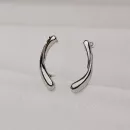 Brinco Ródio Ear Cuff Gotas Invertidas em Metal