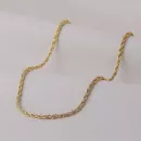 Pulseira Dourado Cordão Baiano 4mm em Metal 17+5cm