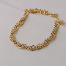 Pulseira Elos em Metal Dourado 18+5cm