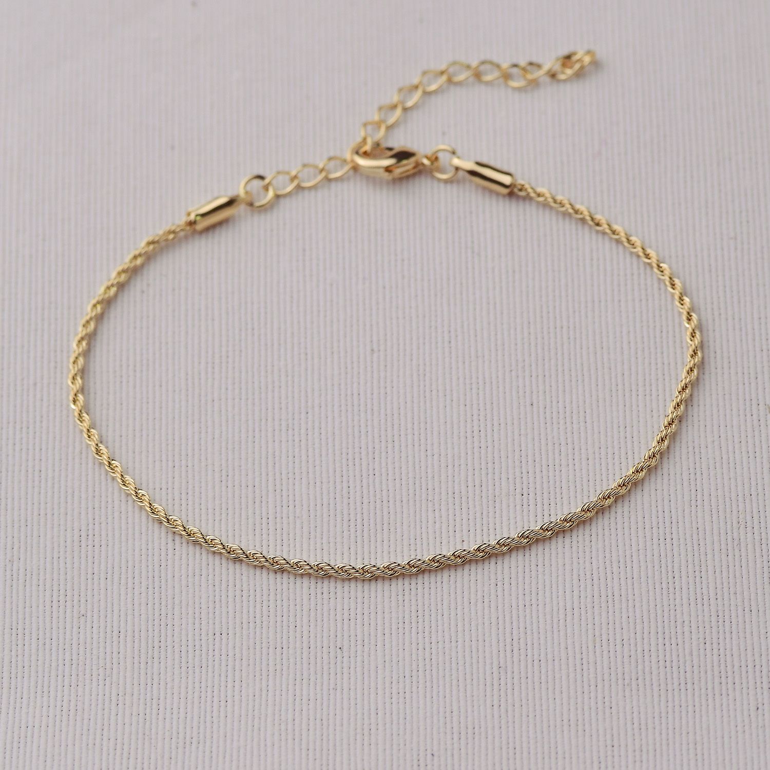 Pulseira Dourado Cordão Baiano 1,6mm em Metal 19+5cm