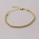 Pulseira Dourado Cordão Baiano 4mm em Metal 17+5cm