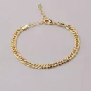 Pulseira Dourado Elos Entrelaçados em Metal 19+5cm