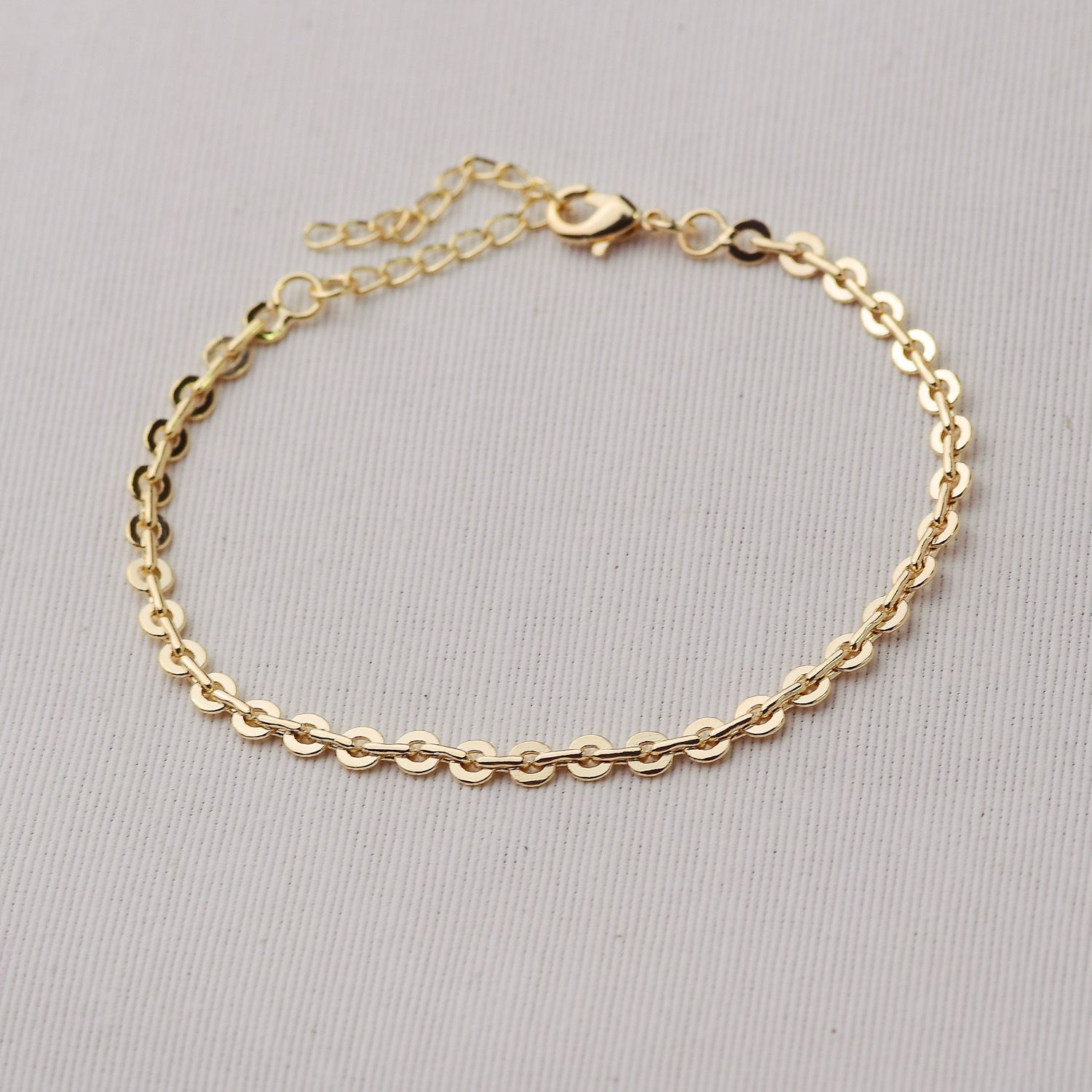 Pulseira Dourado em Metal 18+5cm