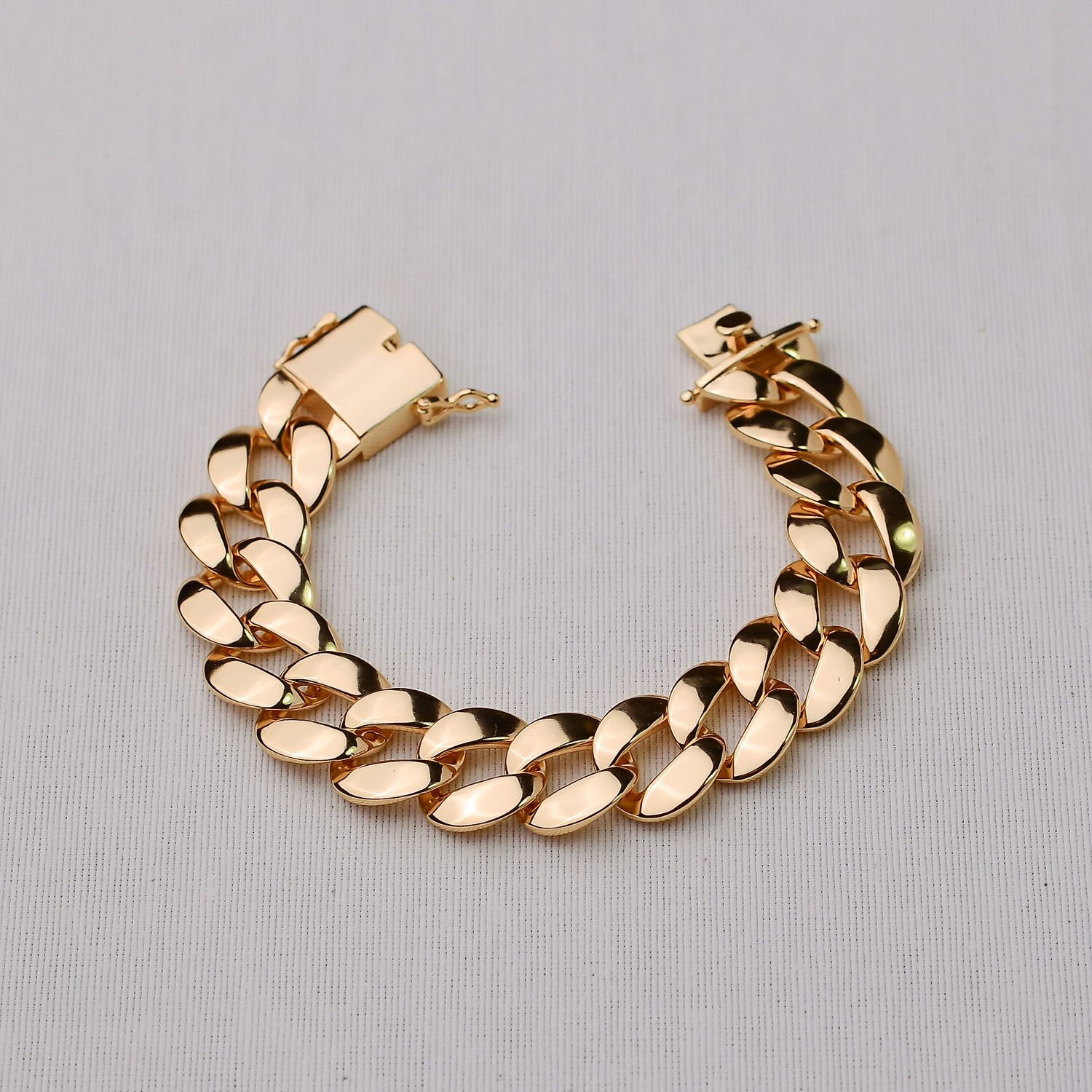 Pulseira Elos em Metal Dourado 18cm